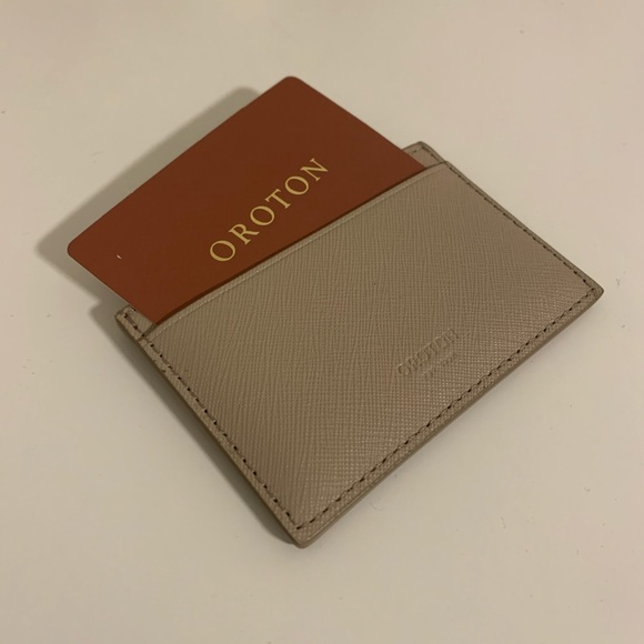 Oroton - 3 Card Sleeve Pouch in Fawn - Picture 5 of 11